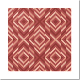 Broken geometric pattern (Shades of Terracotta) Posters and Art